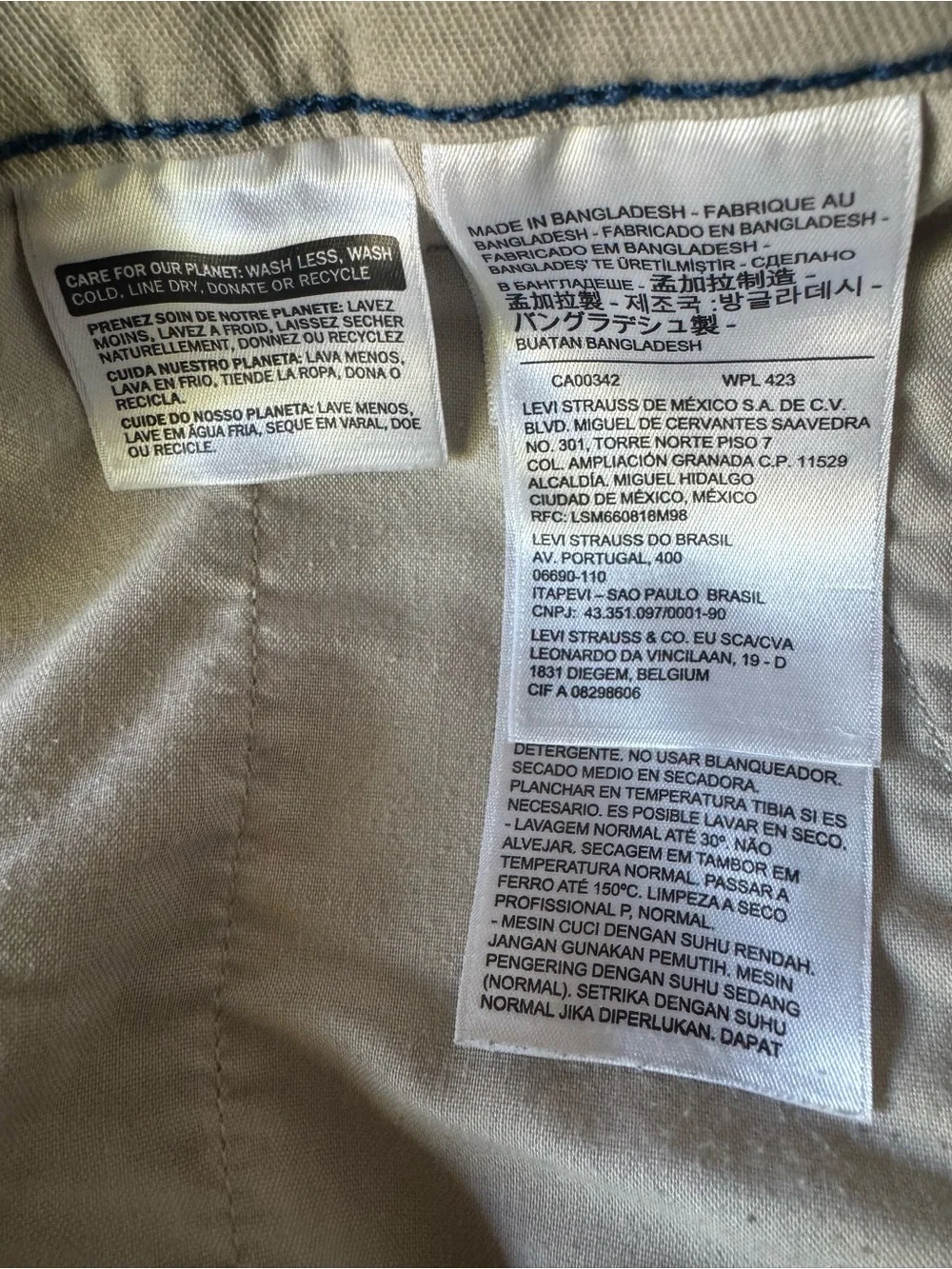 Levi’s XX Chino Khaki Pants Men’s Standard Taper Sz. 34 Casual Stretch Pre-Owned
